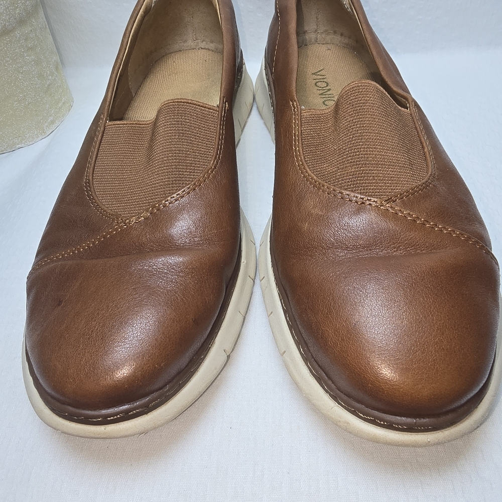 Vionic Brown Leather Loafers - Picture 8 of 9
